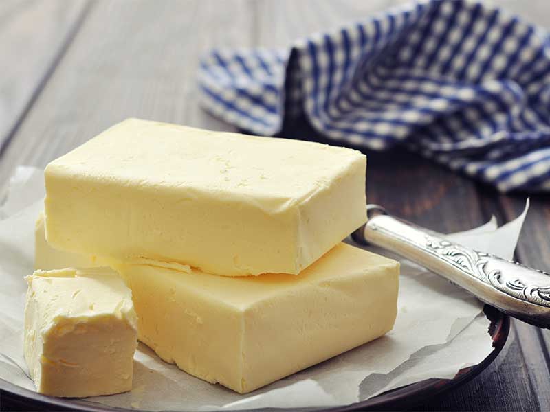 Lebensmittel mit Progesteron: Butter Lebensmittel mit Progesteron: Fette Milchprodukte, wie z. B. Butter