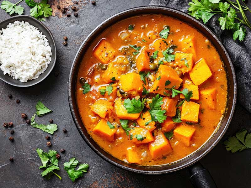 Tamarinden-Curry mit Hokkaido-Kürbis