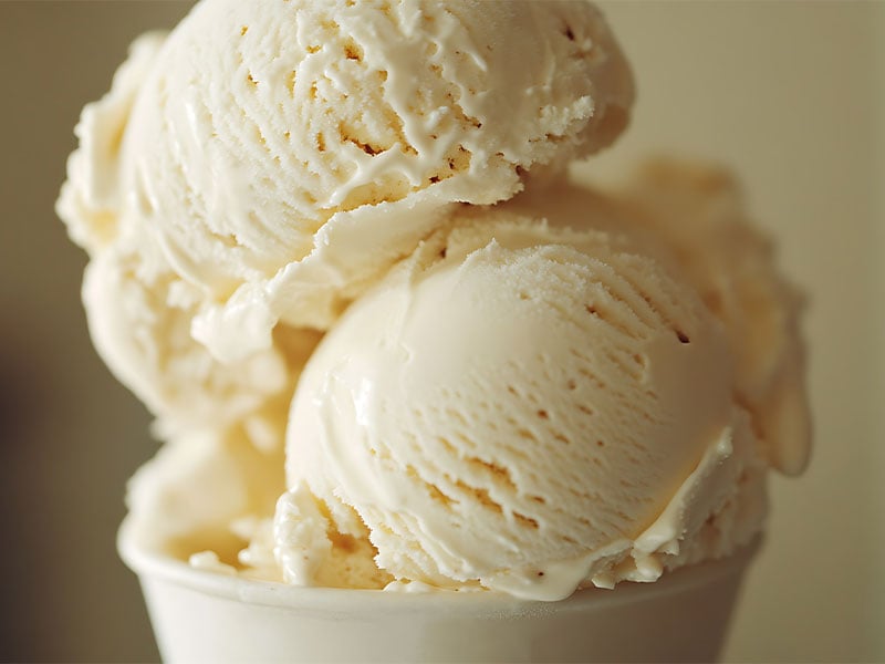 Nicecream mit Protein-Pulver & Vanille.