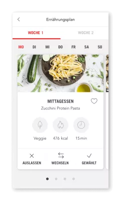 UpFit Ernährungspläne Beispiel
